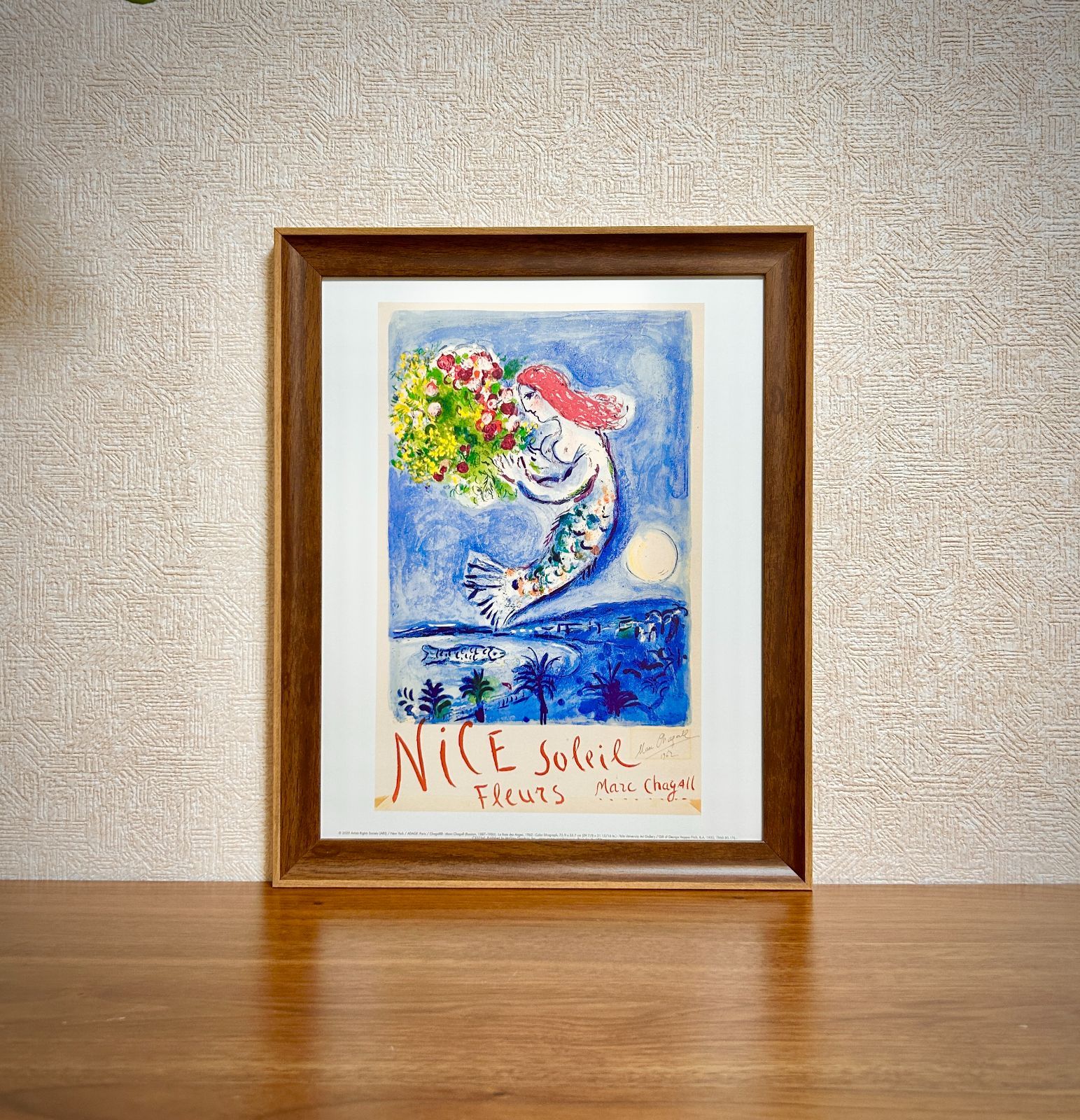 マーク シャガール アートポスター【額縁付き】 新品☆額縁付アートポスター☆マルク・シャガール☆Marc Chagall☆Nice