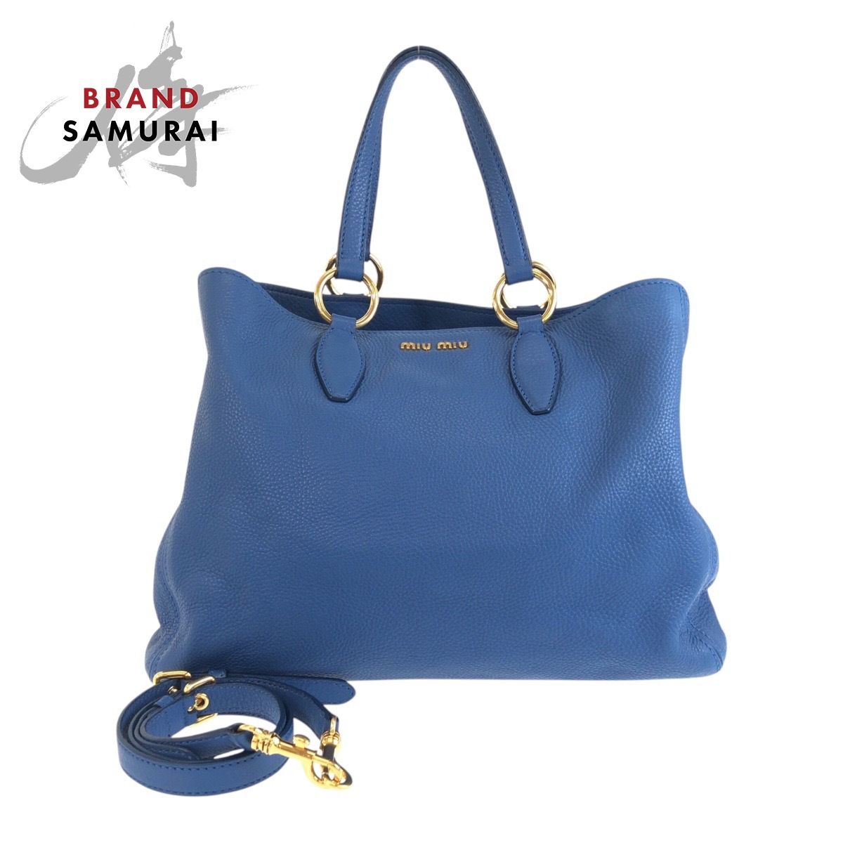 【Miu Miu】デニム ロゴ トート兼ショルダーバッグ・中古 MIU MIU - ミュウミュウ トートバッグ デニム ロゴ入り 5BG236