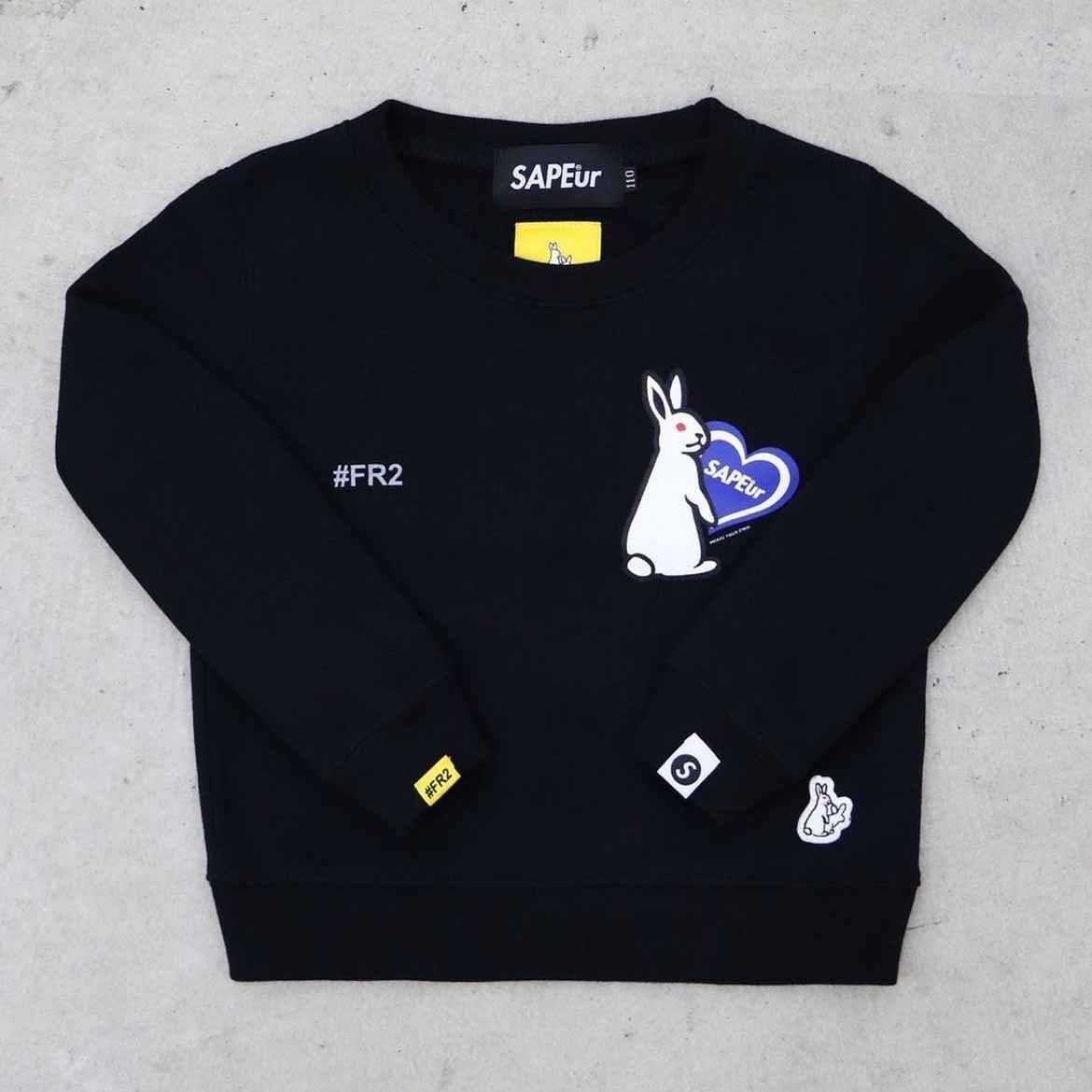 未使用品 100サイズ ブルー SAPEur × FR2 サプール キッズ クルー 