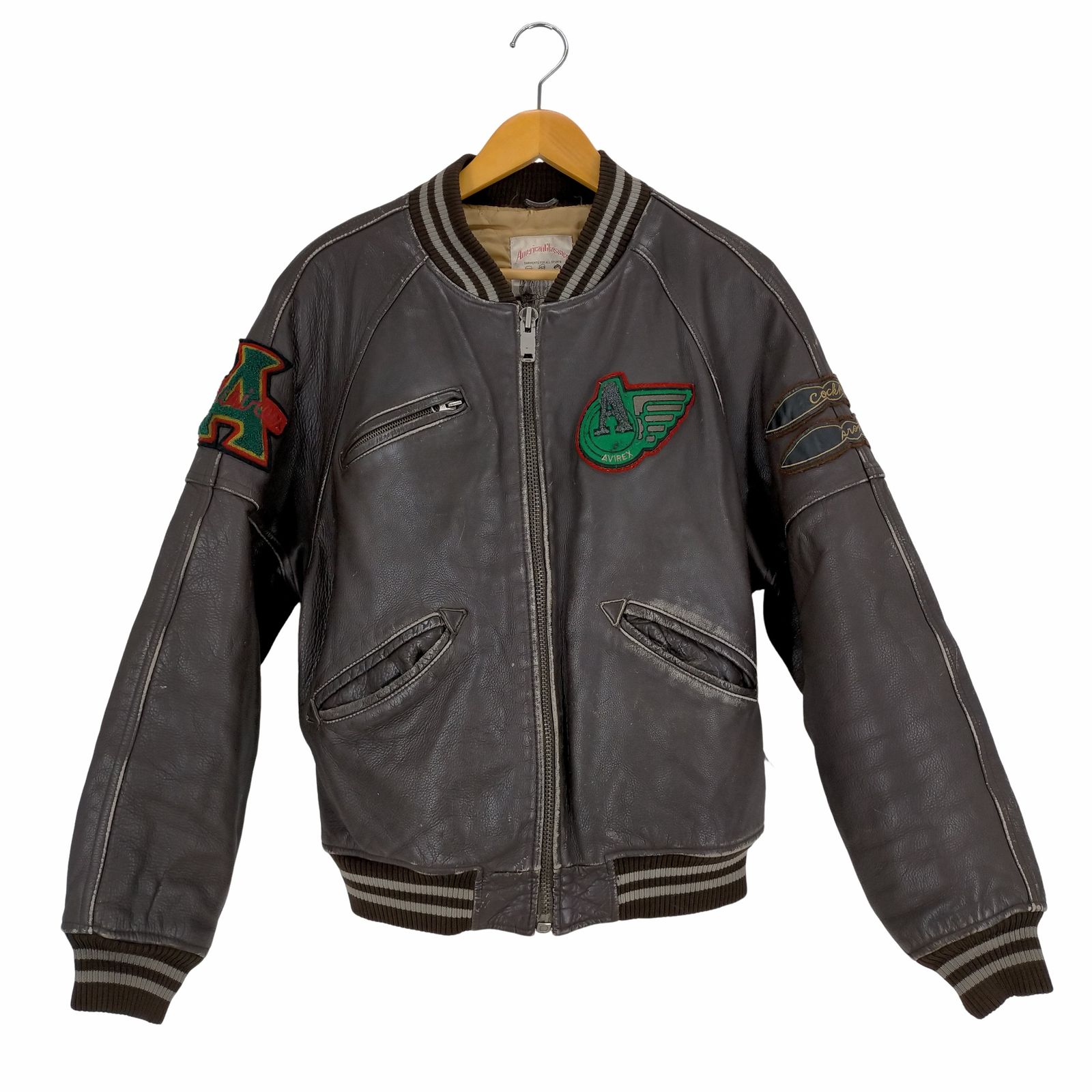 90's　USA製　アヴィレックス　アーチロゴ　フライトジャケット　サイズL アヴィレックス AVIREX 90s MADE IN USA 背面アーチロゴ レザー