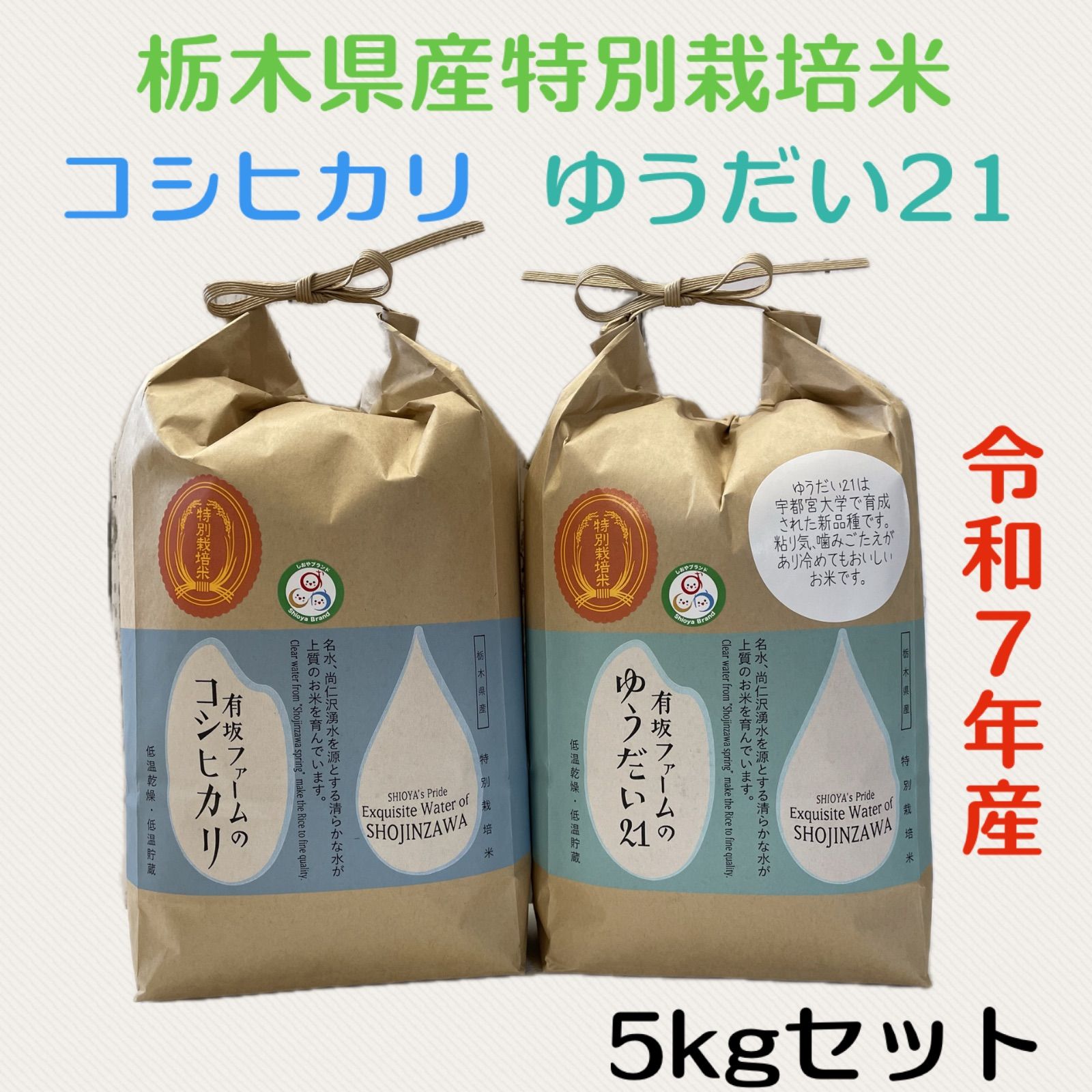 コシヒカリ、ゆうだい21【特別栽培米】白米5kg×2 コシヒカリ、ゆうだい21【食べくらべセット】5kg×2(計10kg) 【公式通販】