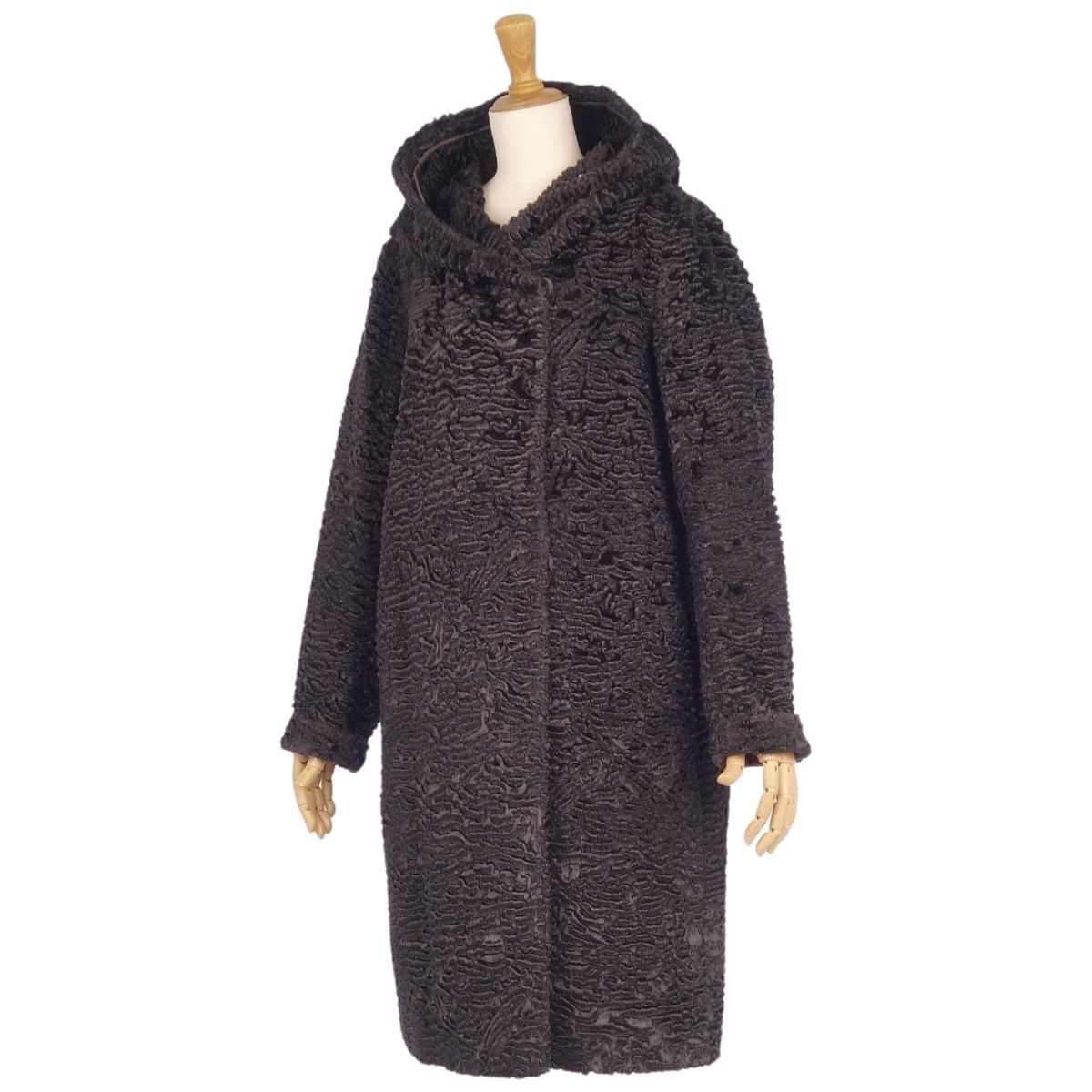 美品 エスマックスマーラ S Max Mara コート フーデッドコート フード 