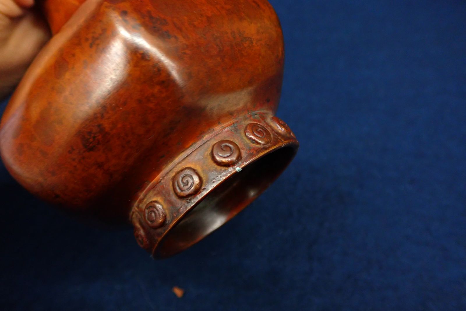 金工師 ファッション 一ノ瀬宗辰 紫銅淡々斎好鶴首亀甲 花入 /花瓶