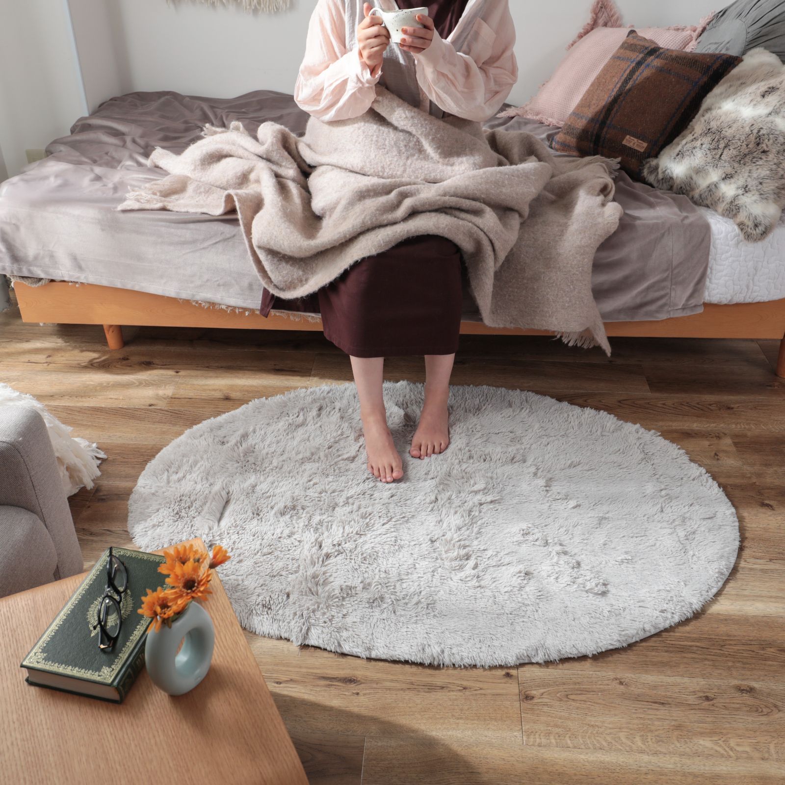 FormFLOOR ピュアウール2 ダークグレー 270×230 ラグ 洗えるラグマット