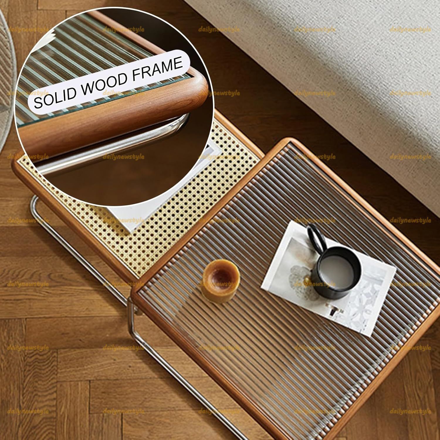 ローテーブル2個セット リビングルーム用のモダンで素朴なサイドテーブル