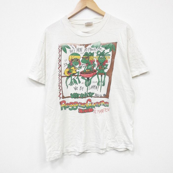 L/古着ヘインズ 半袖 ビンテージ Tシャツ メンズ 90s レゲエ