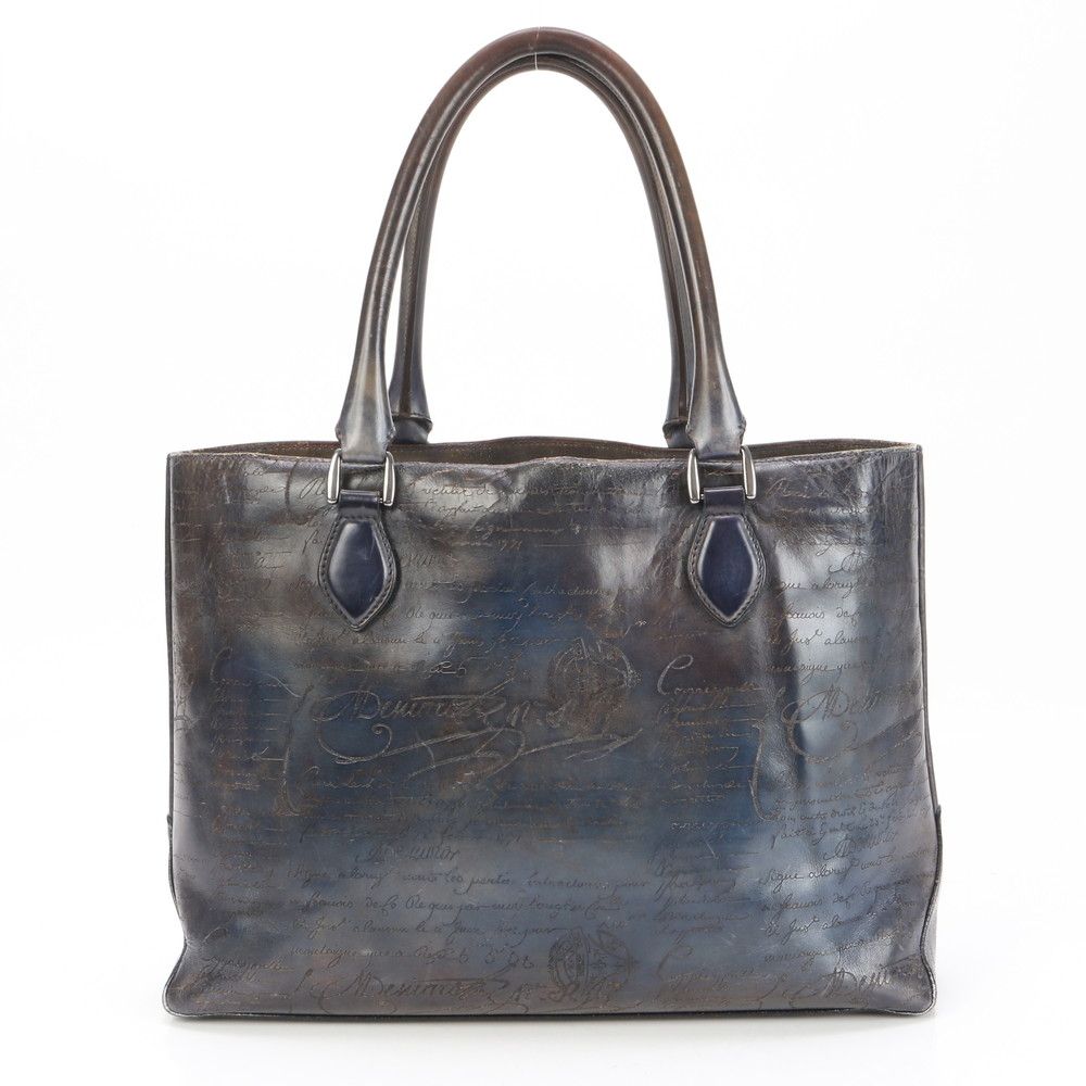 Berluti ネイビー レザー ショルダーバッグ Berluti ベルルッティ