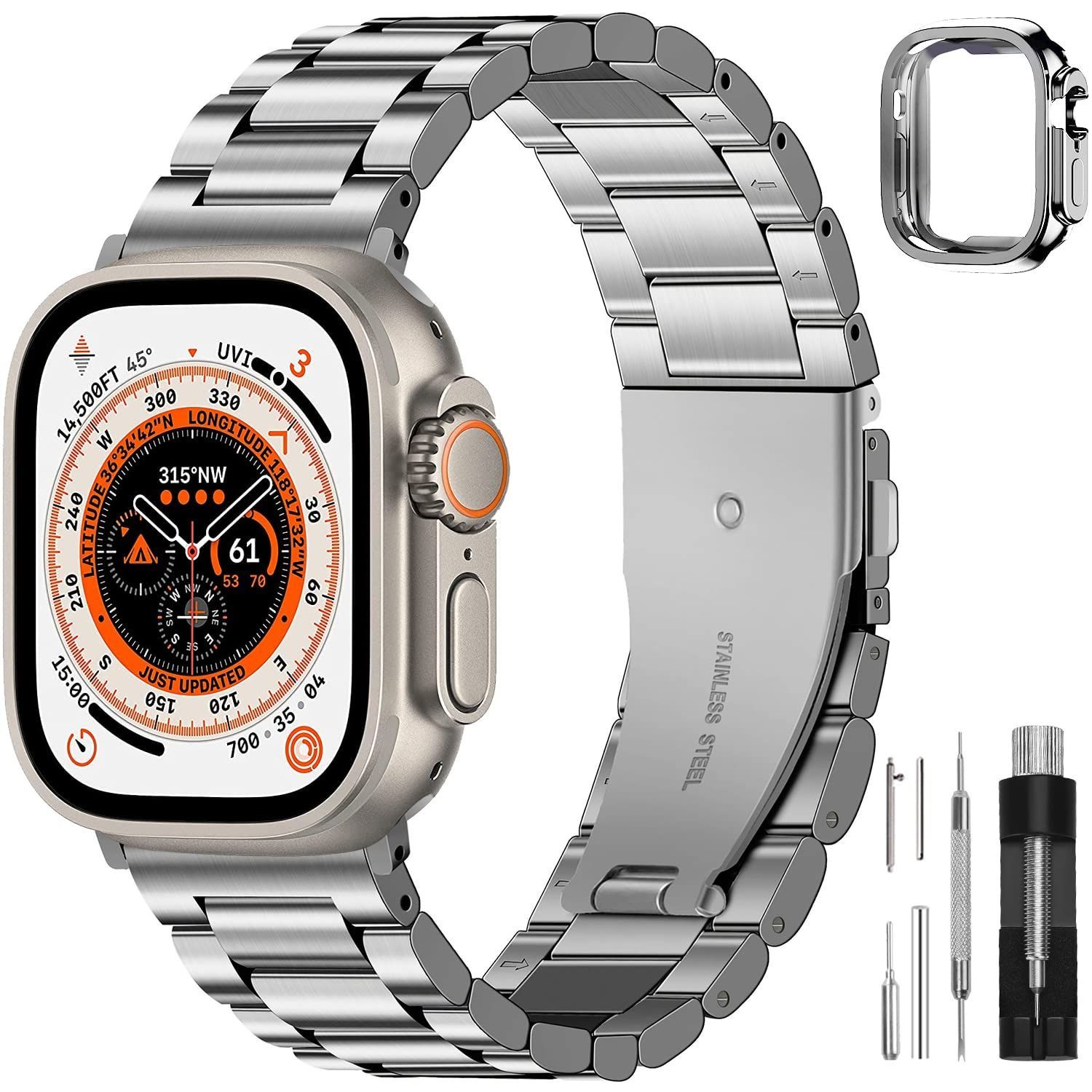 Apple Watch バンド ベルト ステンレス、42mm コンパチブル