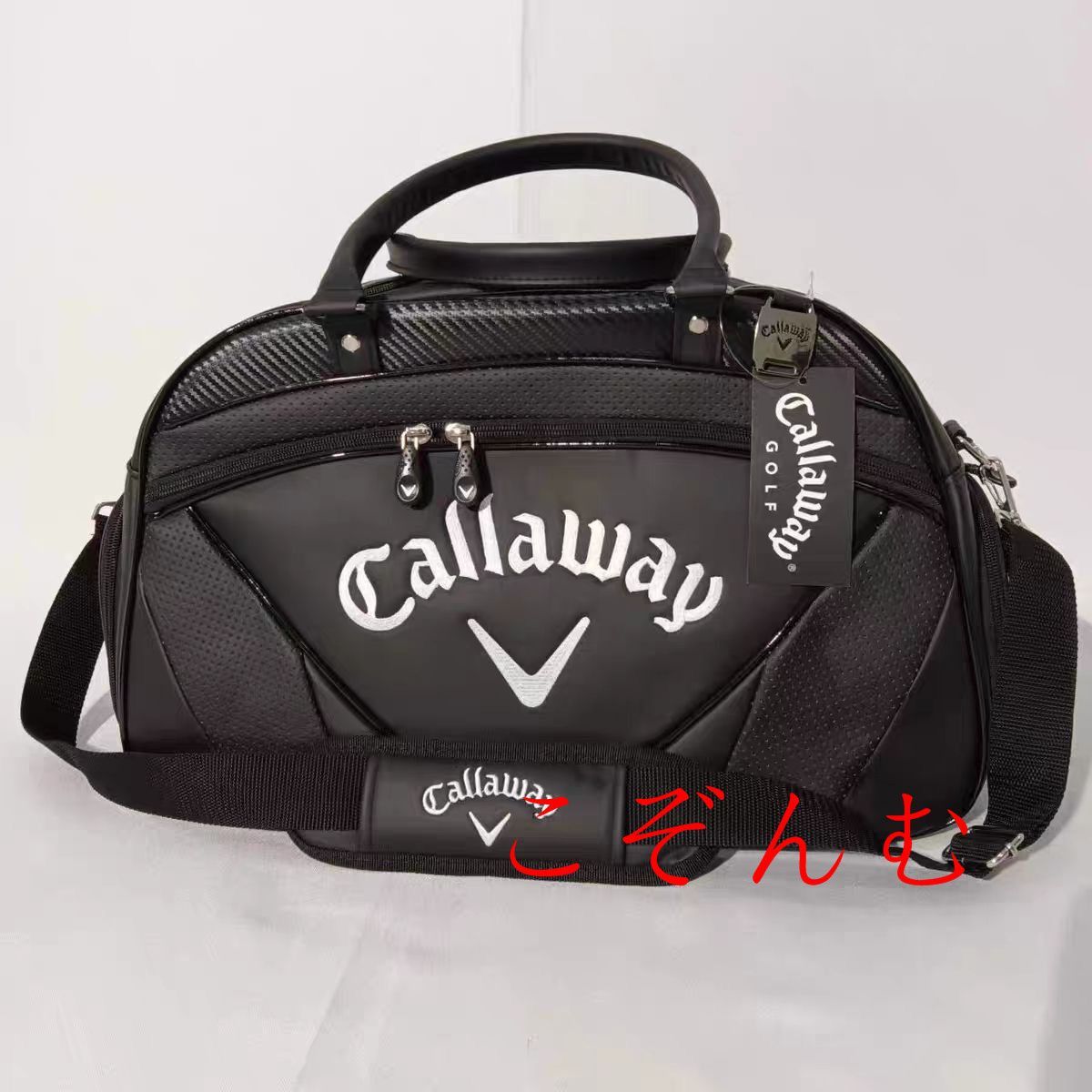 即購入OK【人気商品】Callaway キャロウェイ ゴルフ服バッグ 靴バッグ ゴルフシューズ 収納ポケット付き 二層 男女兼用 防水PU ボストンバッグ