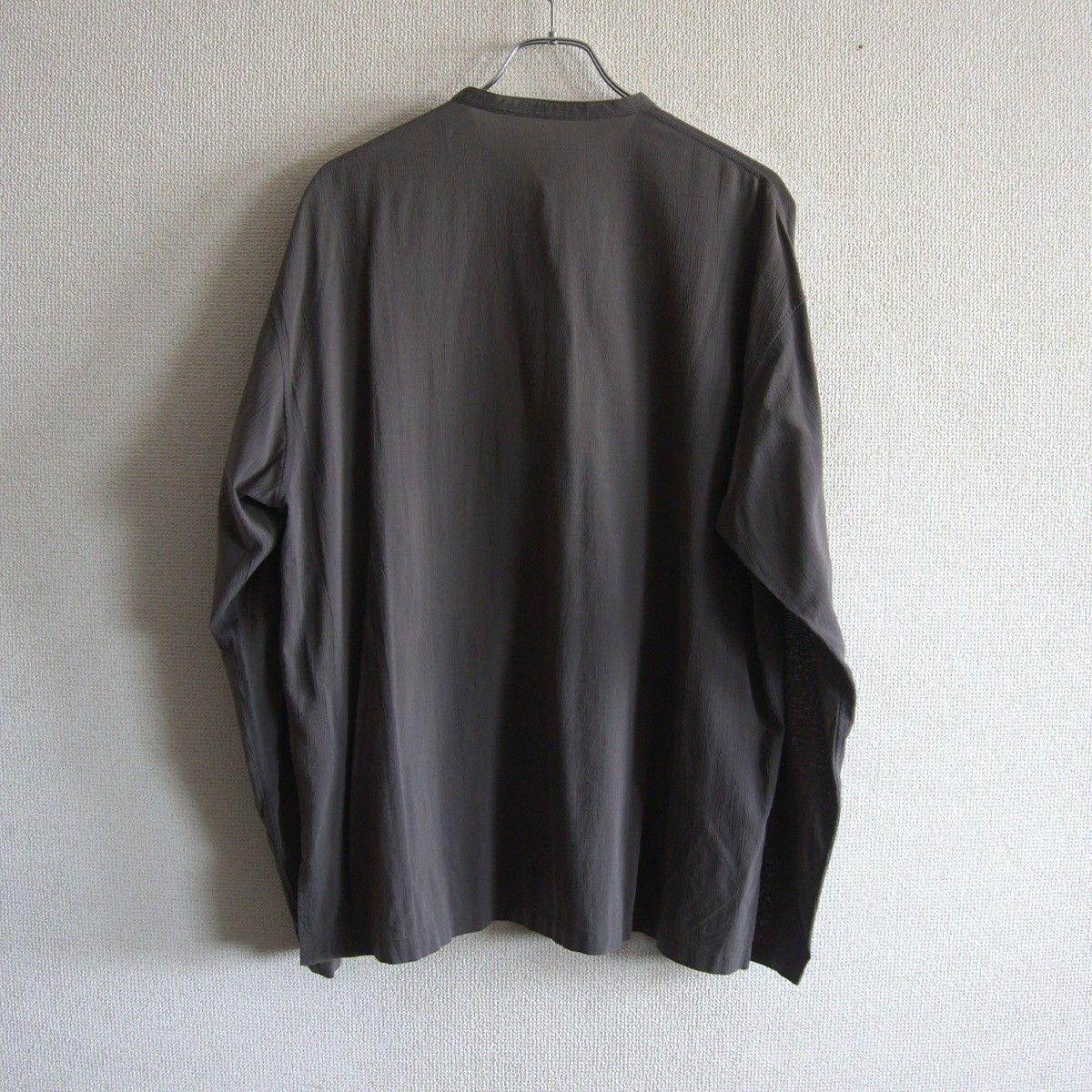 雰囲気抜群】ISSEY MIYAKE MEN【バンドカラー シャツ】 3 グレー