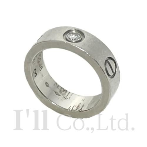 CARTIER カルティエ ラブ リング Pt950 1Pダイヤモンド ＃48 ブランド  