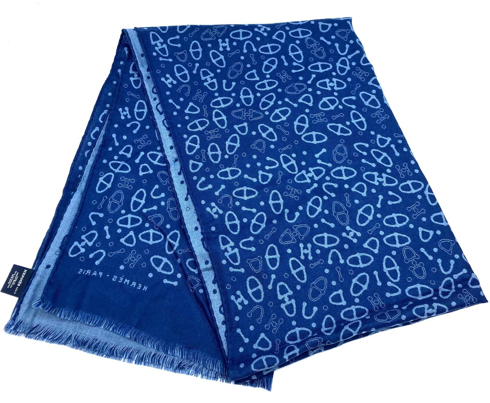 鑑定済み】正規品 エルメス HERMES シェーヌダンクル ネイビー グレー  