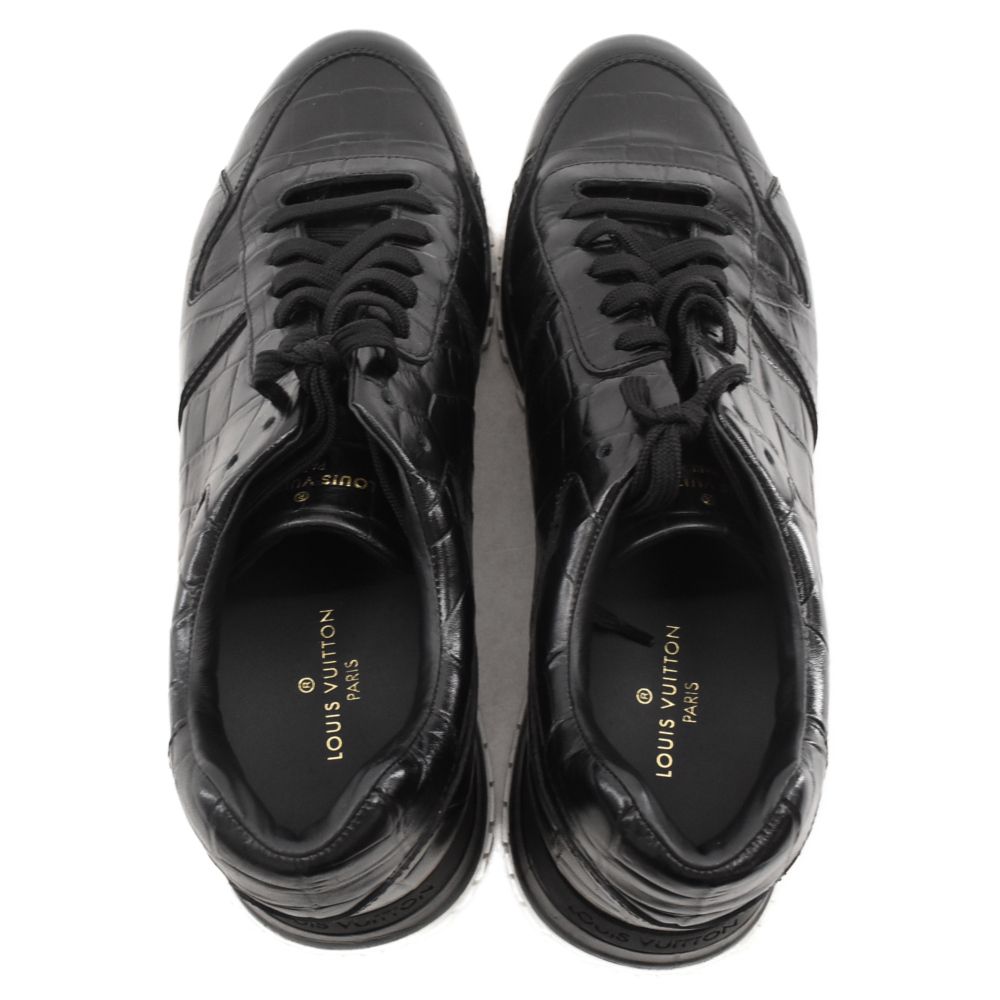 ルイヴィトン ランアウェイ スニーカー エンボス レザー ブラック