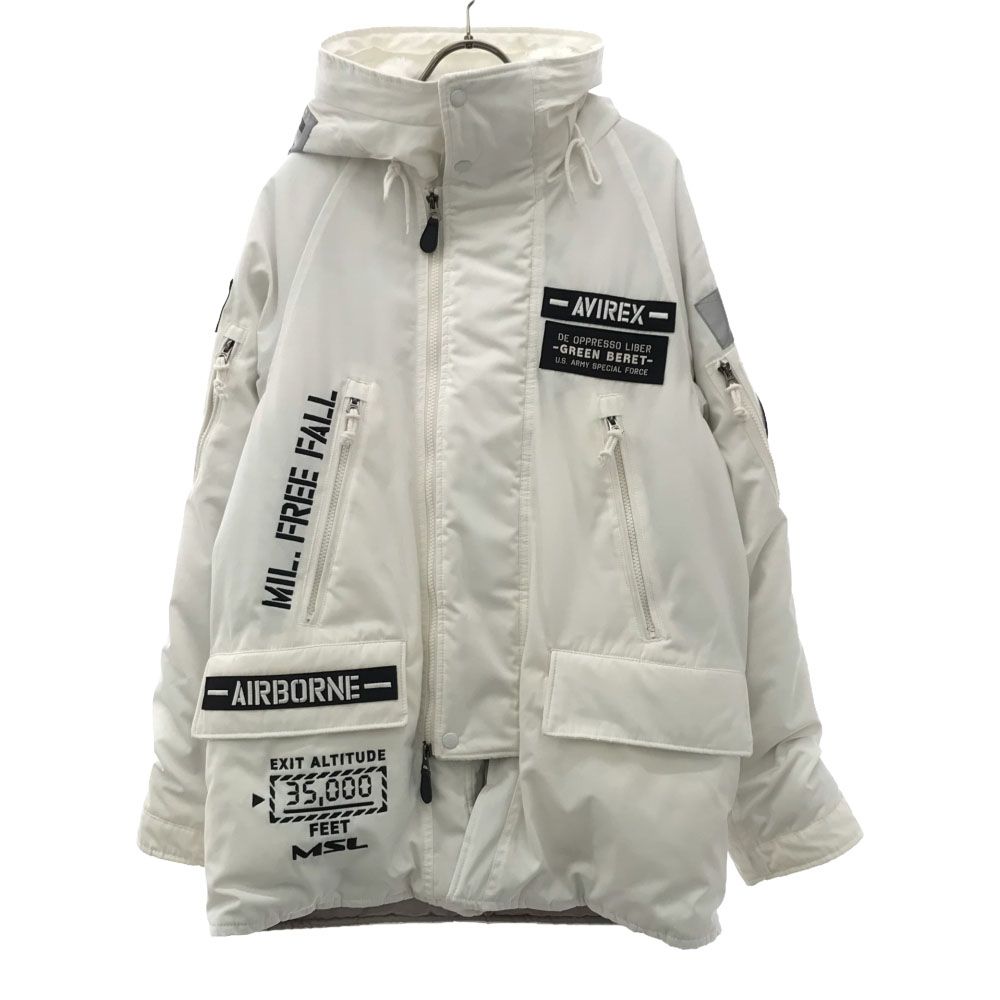 AVIREX刺繍ワッペン N-3B フライトジャケット リアルファー 黒XXL