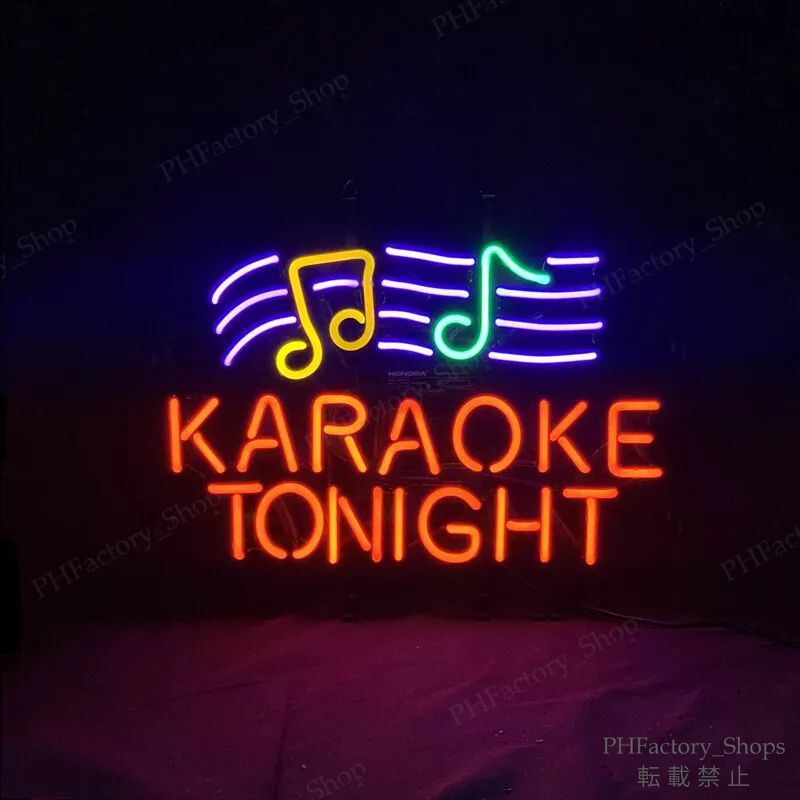 ネオンサイン Karaoke Tonight music インテリア ネオン管 ネオンサイン NEON SIGN 照明 店舗装飾 室内装飾 照明 広告用看板 BAR 音楽バー クラブ