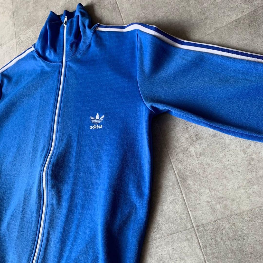 80s アディダス トラックジャケット ヨーロッパ製 青 ジャージ ビンテージ