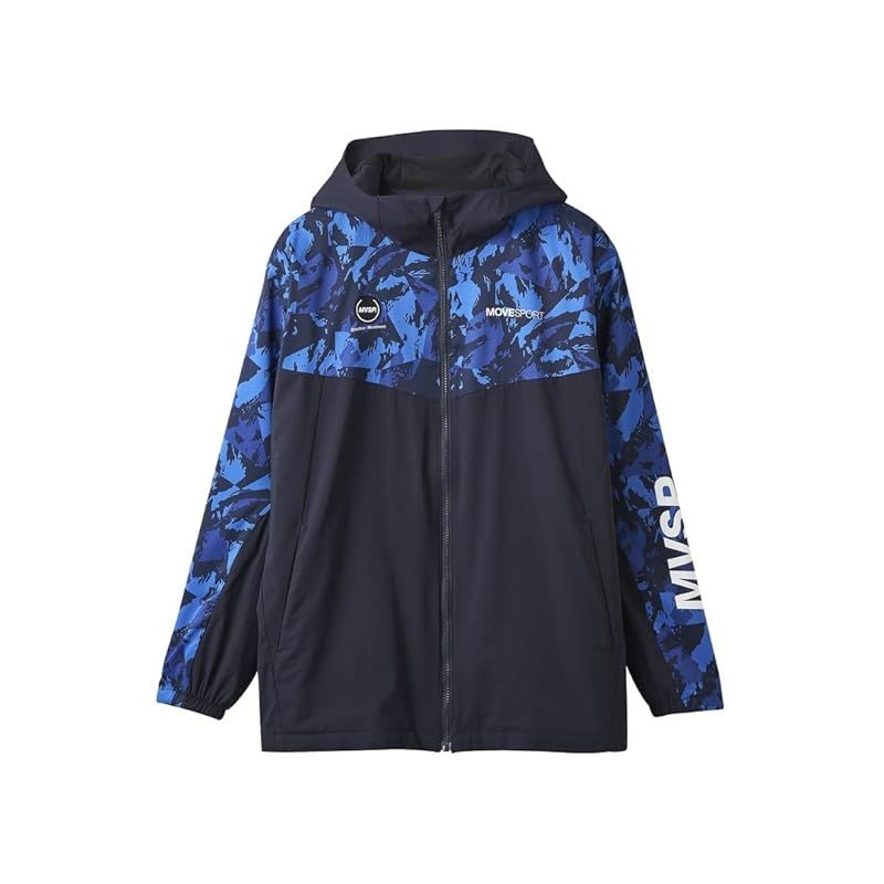 彡DESCENTE デサント HEATNAVI 総柄グラフィック スリーブロゴ フルジップフーディー BLNV L 1