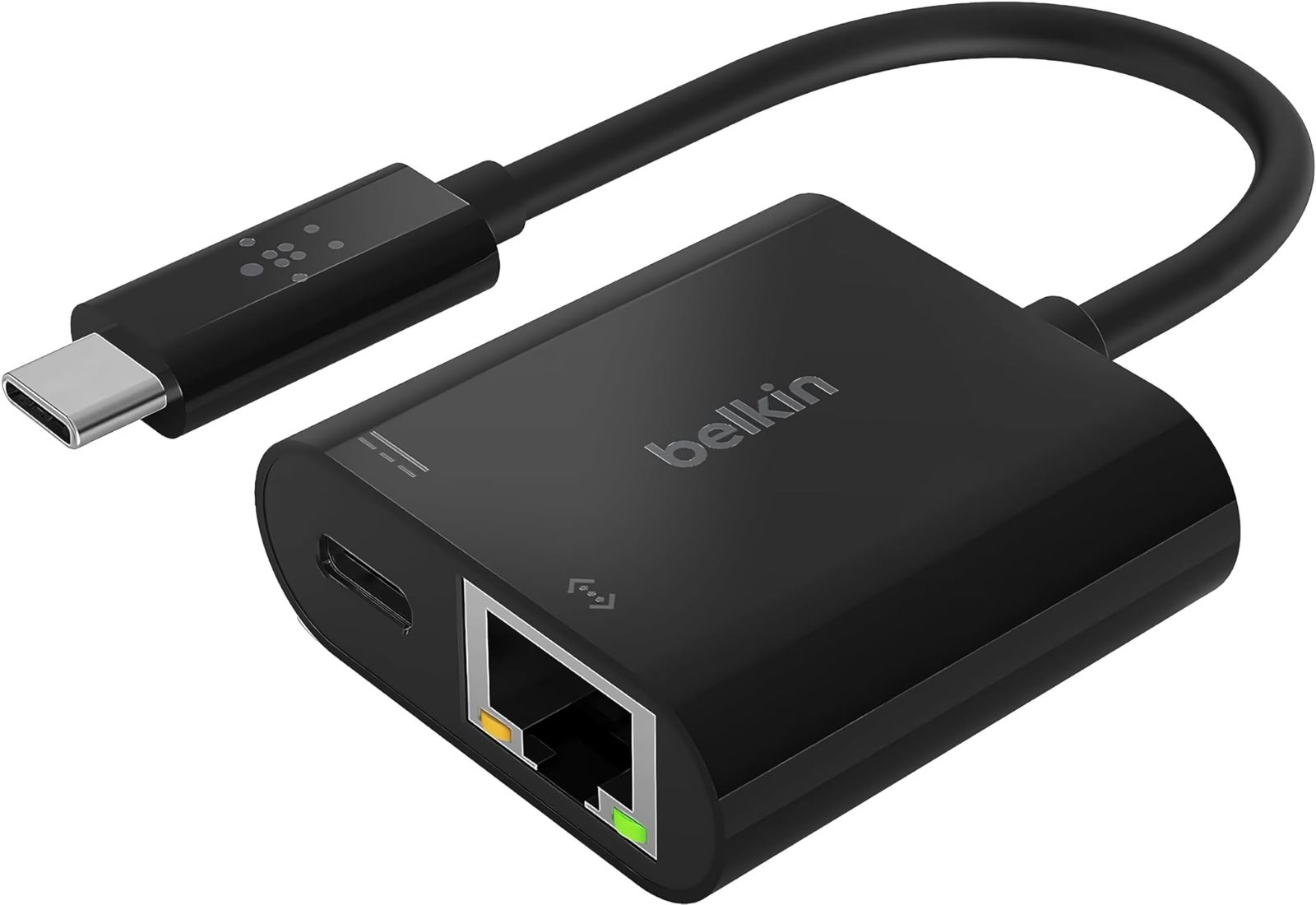 Belkin USB-C to Gigabit Ethernet USB-C 60W PD対応 有線LAN 変換アダプター iPhone 15 | iPad-Pro-iPad mini | Ma ブラック USB-C 有線LAN イーサネット