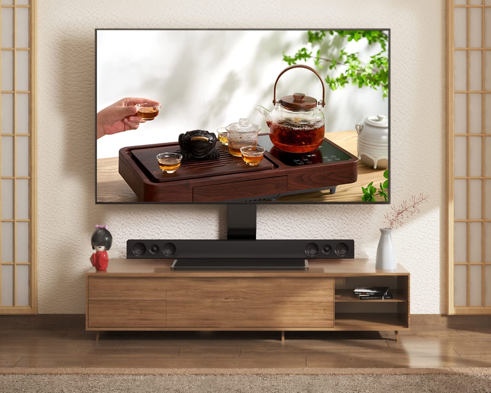 テレビ・映像機器 新品 テレビスタンド 大型テレビ台 壁寄せ 卓上 首 