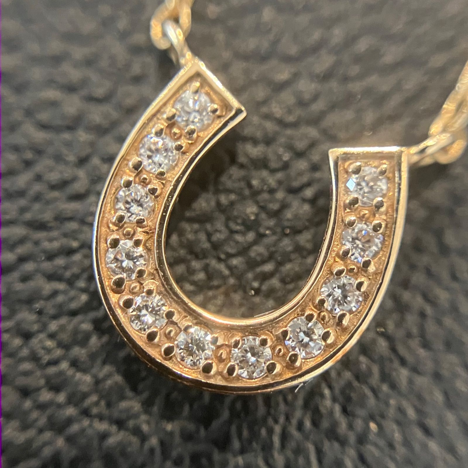 STAR JEWELRY（スタージュエリー）K10ダイヤ ホースシューネックレス 