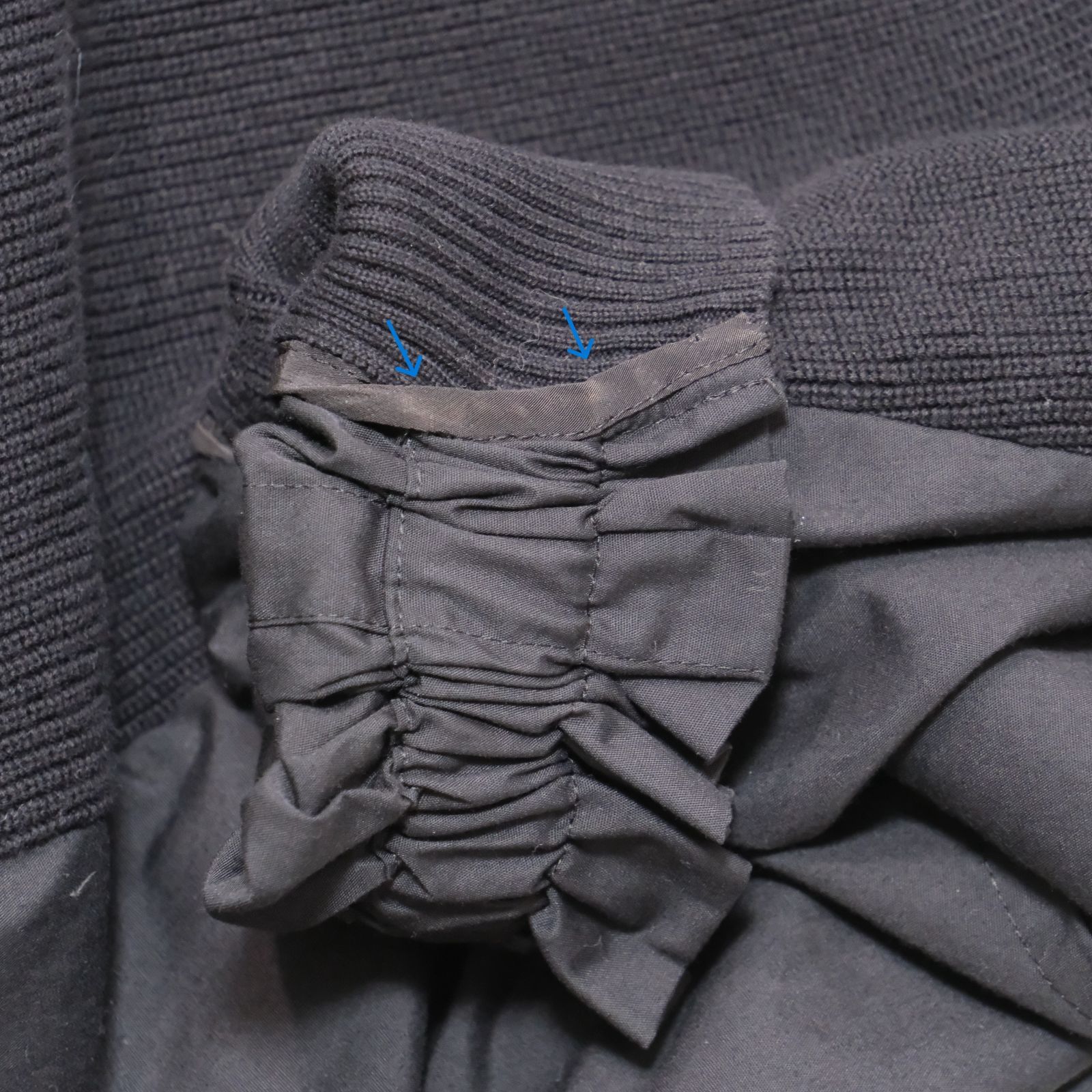 sacai サカイ 17-02972 バックプリーツ ニットドッキングシャツ