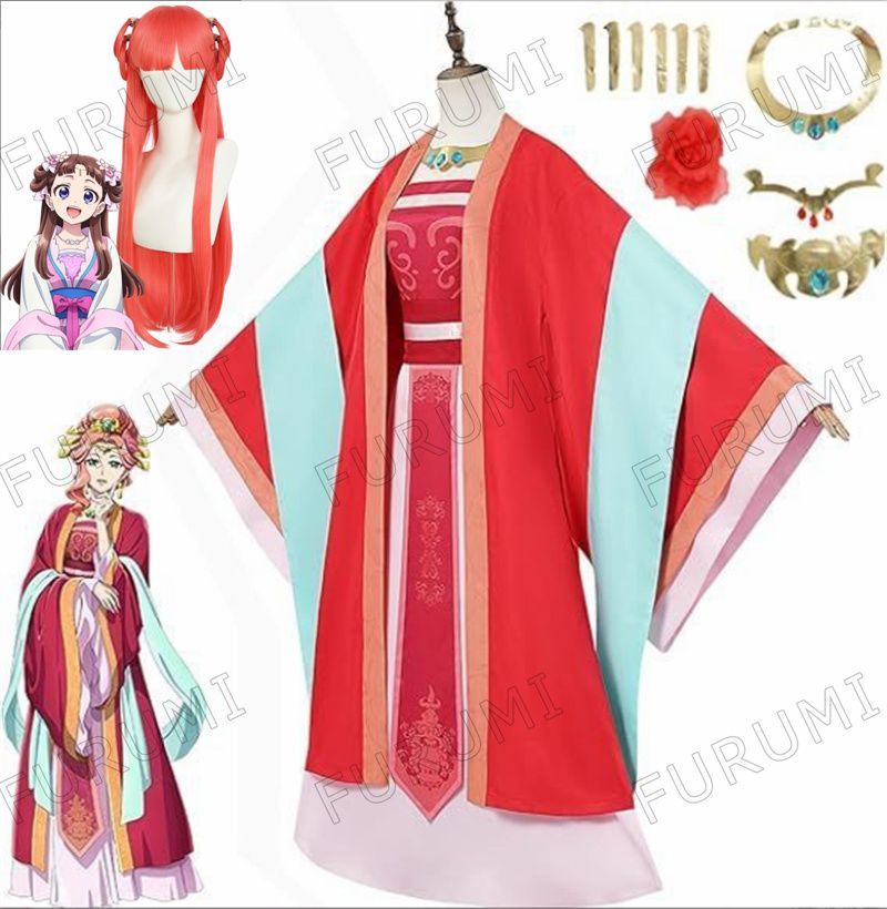 玉葉妃 コスプレ衣装 髪飾り付き ウィッグ付き 薬屋のひとりごと ギョクヨウヒ 古風 cosplay仮装 変装 学園祭 文化祭