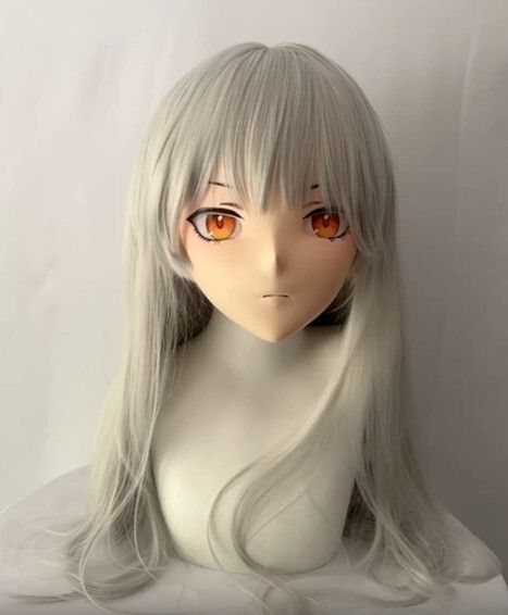 ☆即納 全頭マスク カツラ付き ロック付き NO.424 小さめ ドール