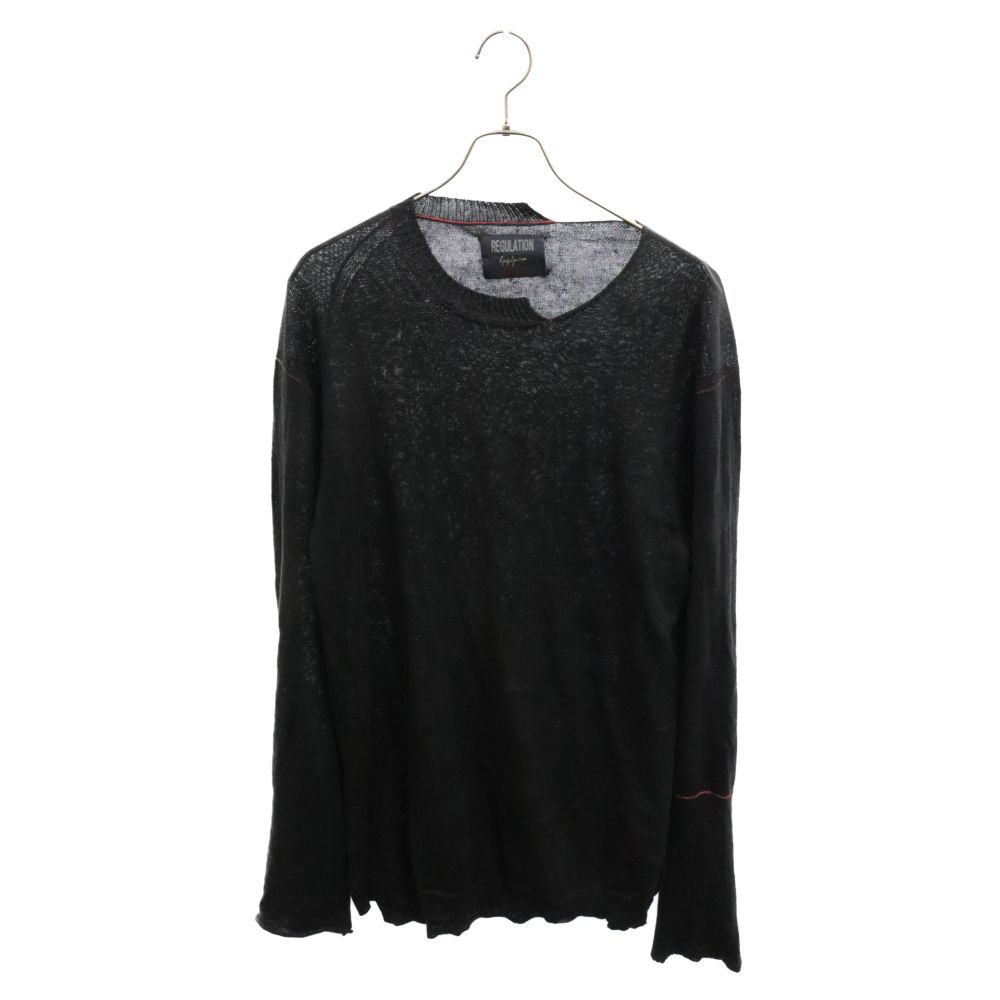 REGULATION yohji yamamoto 薄手ニットカットソー黒 REGULATION yohji yamamoto 薄手ニットカットソー黒