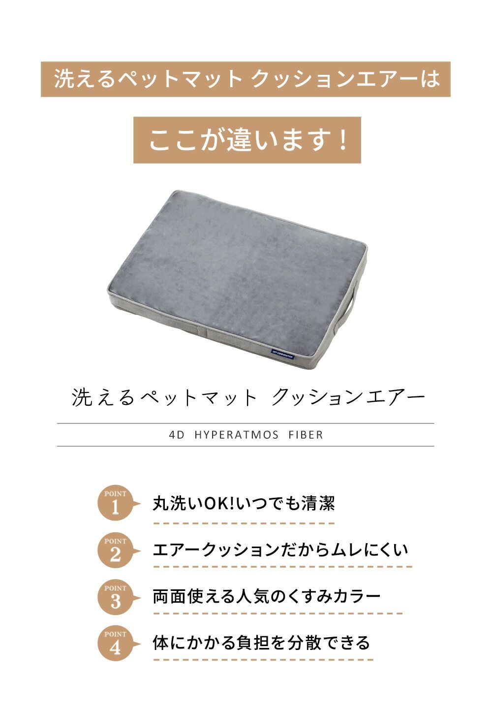 洗えるペットマット クッションエアー