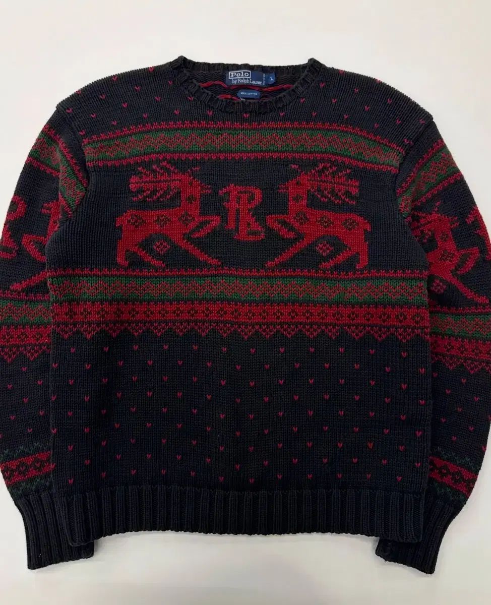 Polo POLO RALPH LAUREN(ポロラルフローレン) 90s ノルディック ラウンドネック ニット セーター