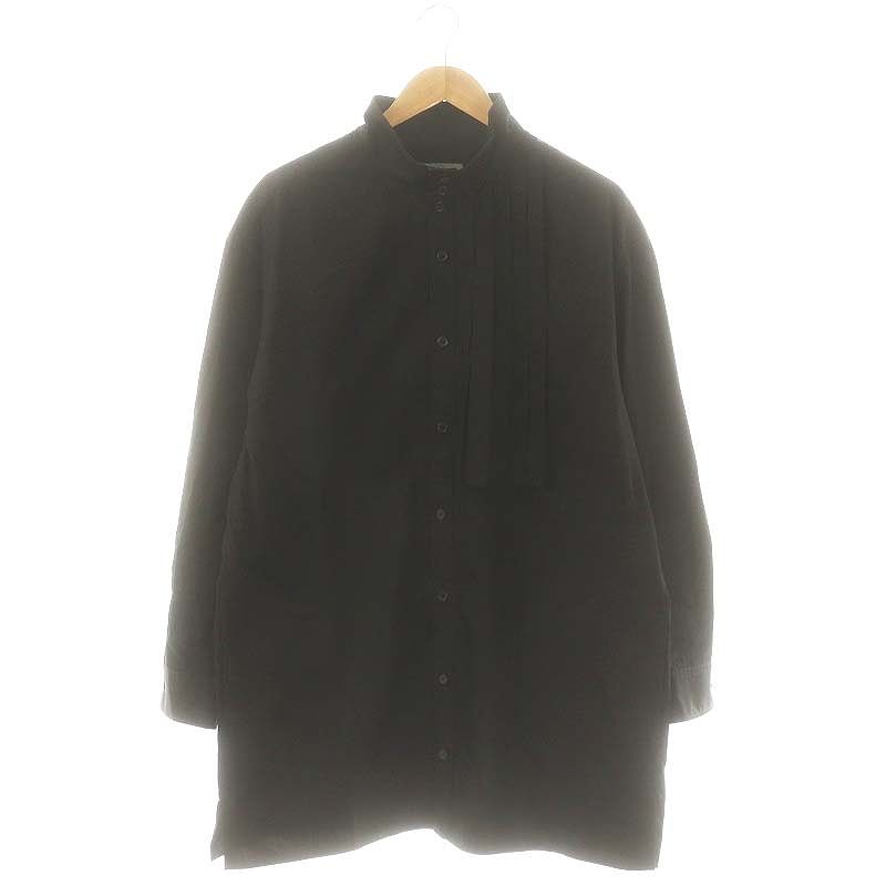 YohjiYamamotpourhomme23ssスタンドカラープリーツシャツ