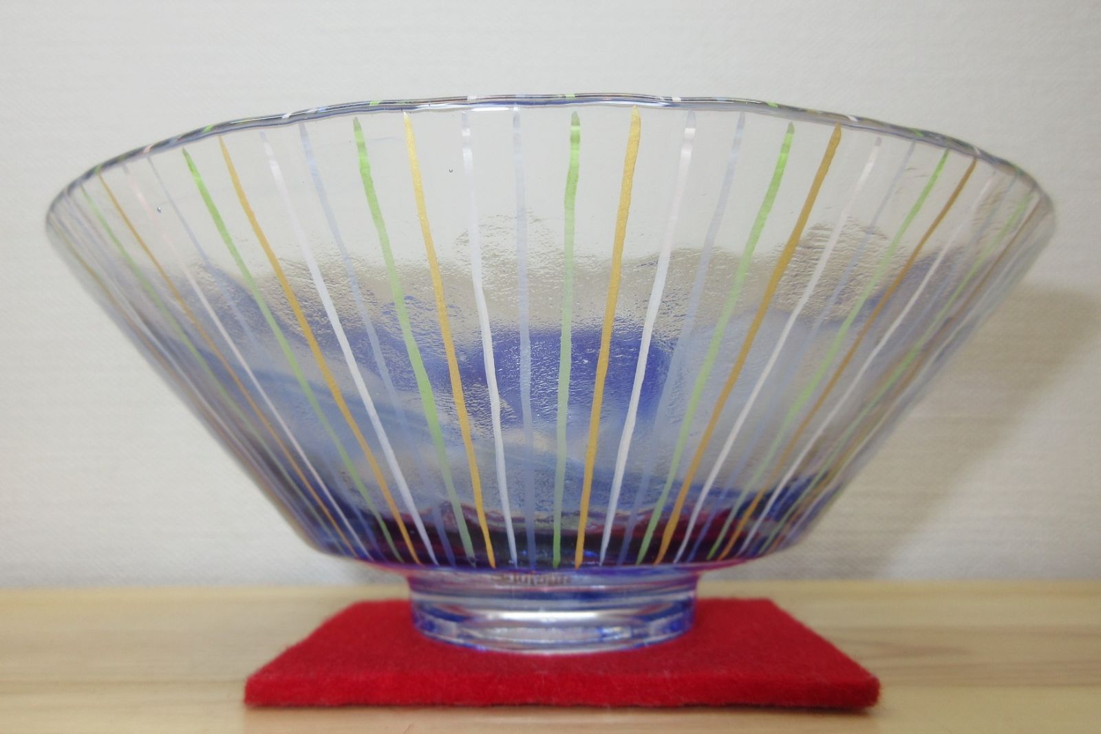 逢絢亭 茶道具 平茶碗 義山 木賊の図 工芸ガラス 山岡善高 紙箱入り