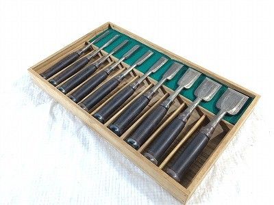 鑿 ノミ のみ 木目打 錦龍 摂津住人 政男道人 全10本セット 大工道具 追入れ鑿 追入れノミ 叩き鑿 叩きノミ