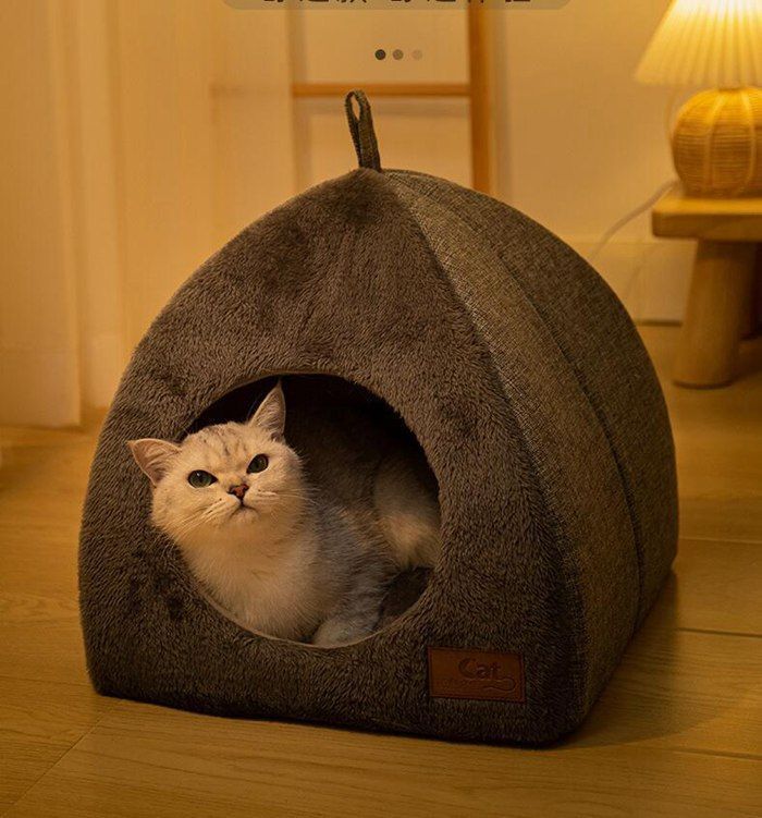 猫ハウス 冬 猫用ベッド ドーム型 ペットベッド ペットハウス 猫 小型犬 ペット用寝袋 ペット用品 保温防寒 洗える 寒さ対策 滑り止め 快適 柔らかい 半密閉式 もこもこ あったか ぐっすり眠れるbanwo04 DZ20