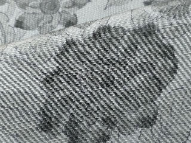 平和屋着物○上質な小紋 紬地 更紗花間道 正絹 逸品 未