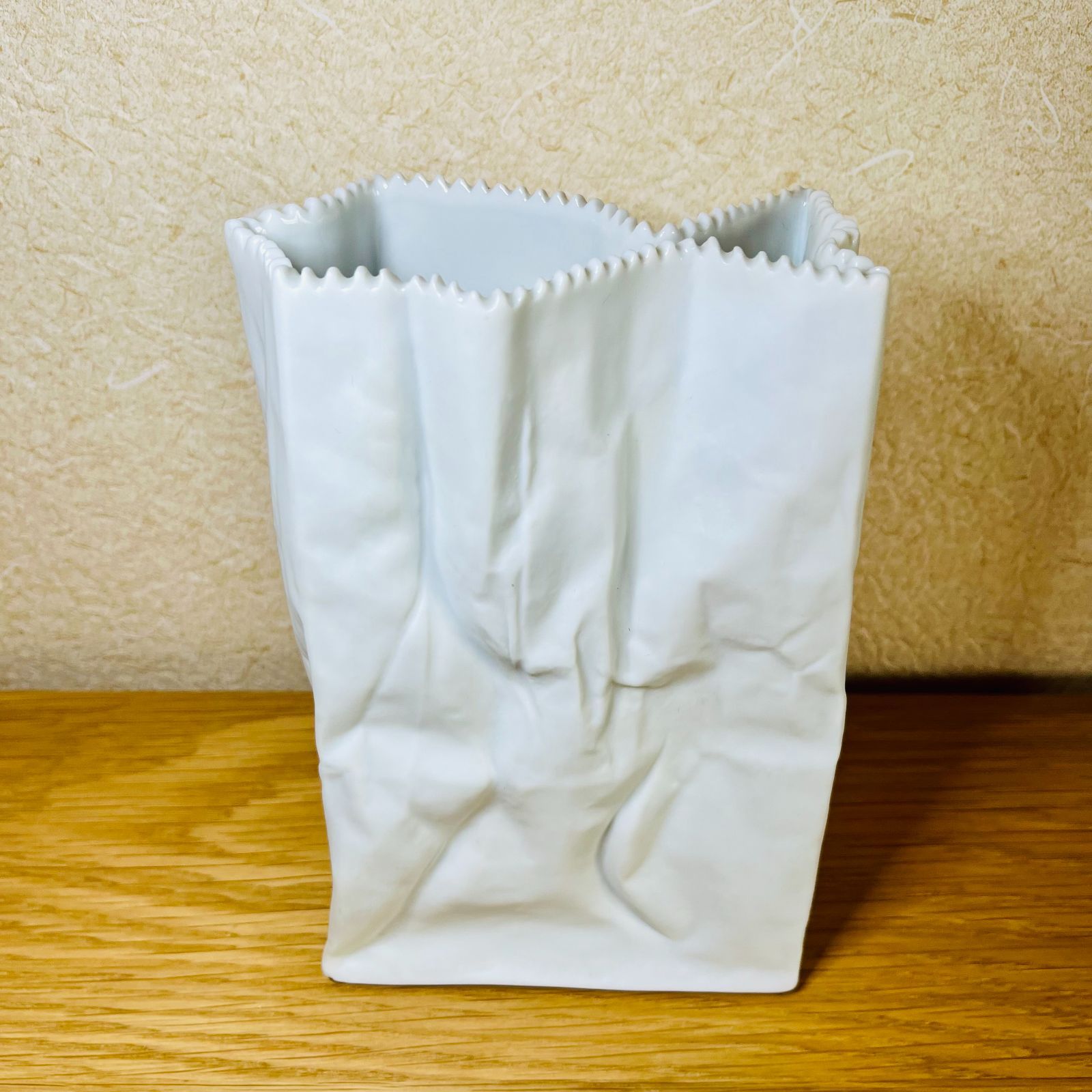 安い販売ローゼンタール 紙袋PaperBag 花瓶 ホワイト 高さ15cm ローゼンタール