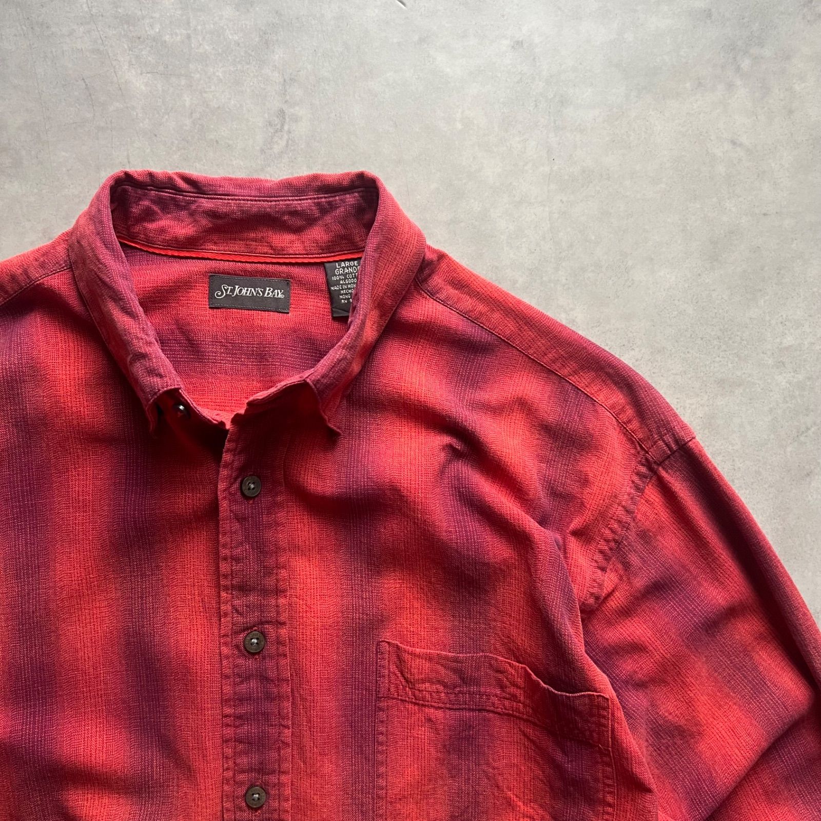 ST JOHN'S BAY ombre check shirt セントジョンズベイ オンブレ