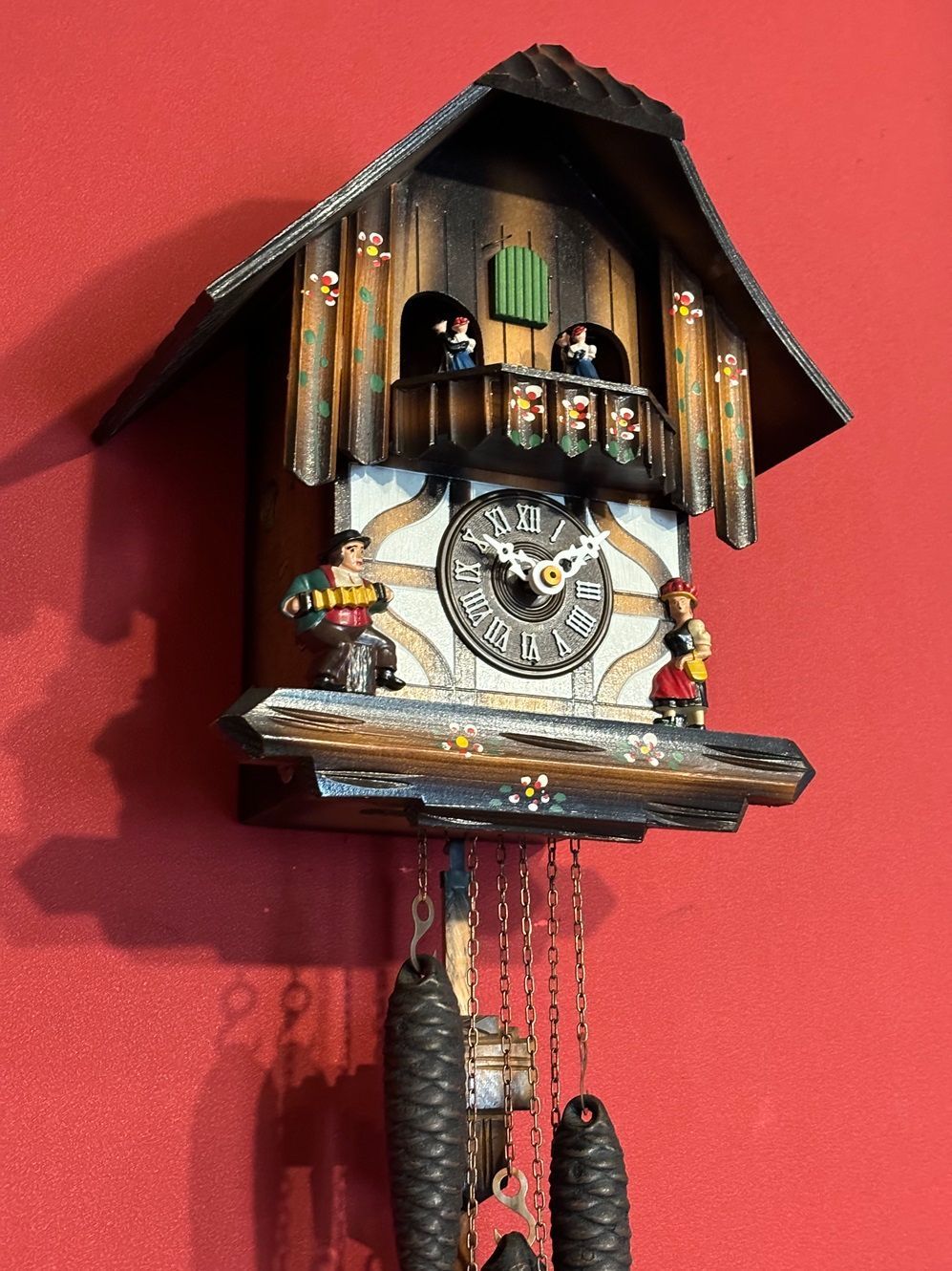 レア) 堀田時計 当時物 モダンレトロデザインのオシャレな柱時計です