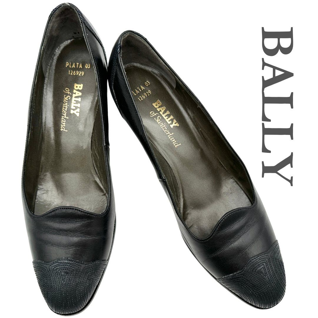 パンプス 黒【BALLY】本革美品　イタリー製360E（幅狭） BALLY パンプス 本革 ブラック 1968T - メルカリ