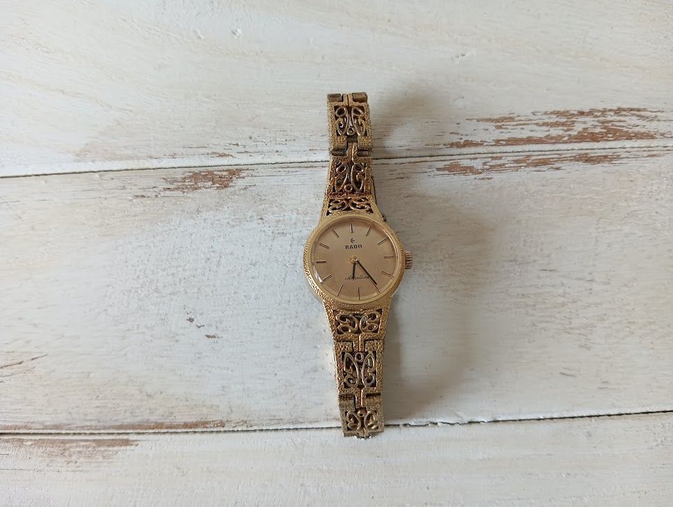 ラドー レディース 手巻き ゴールド 稼働品 RADO 腕時計 Artcolline 手  