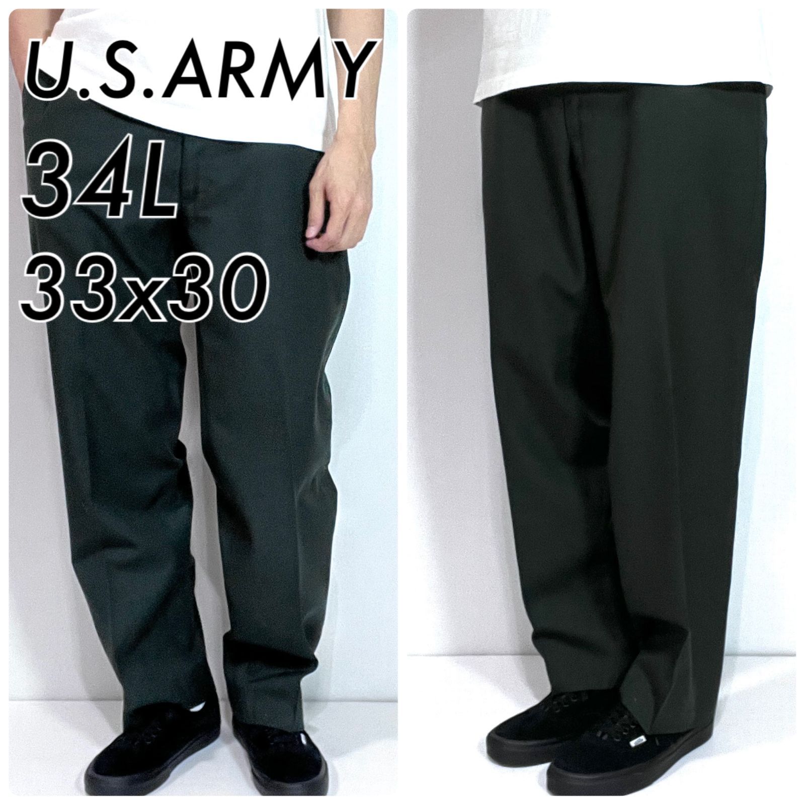 00s 米軍 実物 アメリカ軍 34L 実寸W33L30 アーミーグリーン ダーク
