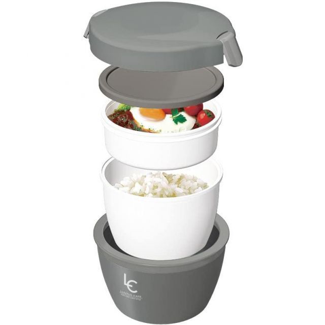 アスベル 保温弁当箱 ランタスカフェ丼CD-620 盛り付け簡単 620ｍｌ グレー 多彩なメニューに対応 A3248