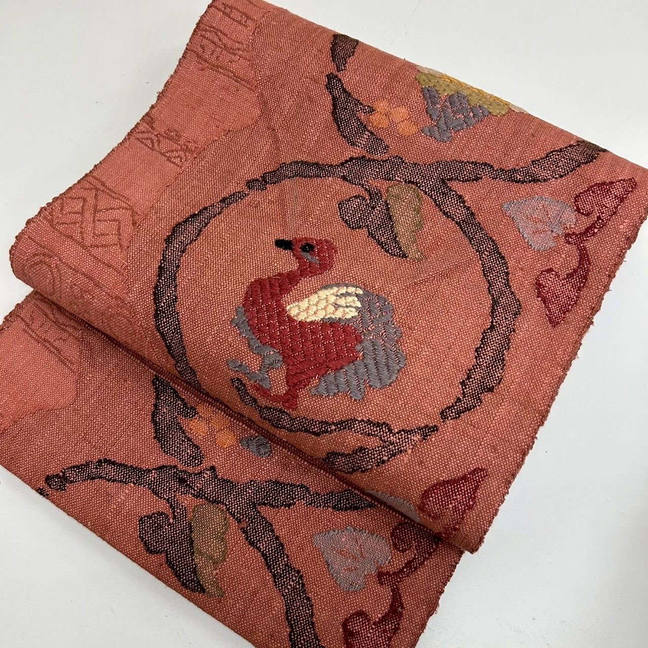 名古屋帯 正絹 西陣 渡文 可愛い鳥 紬 八寸 MA-158 - メルカリ