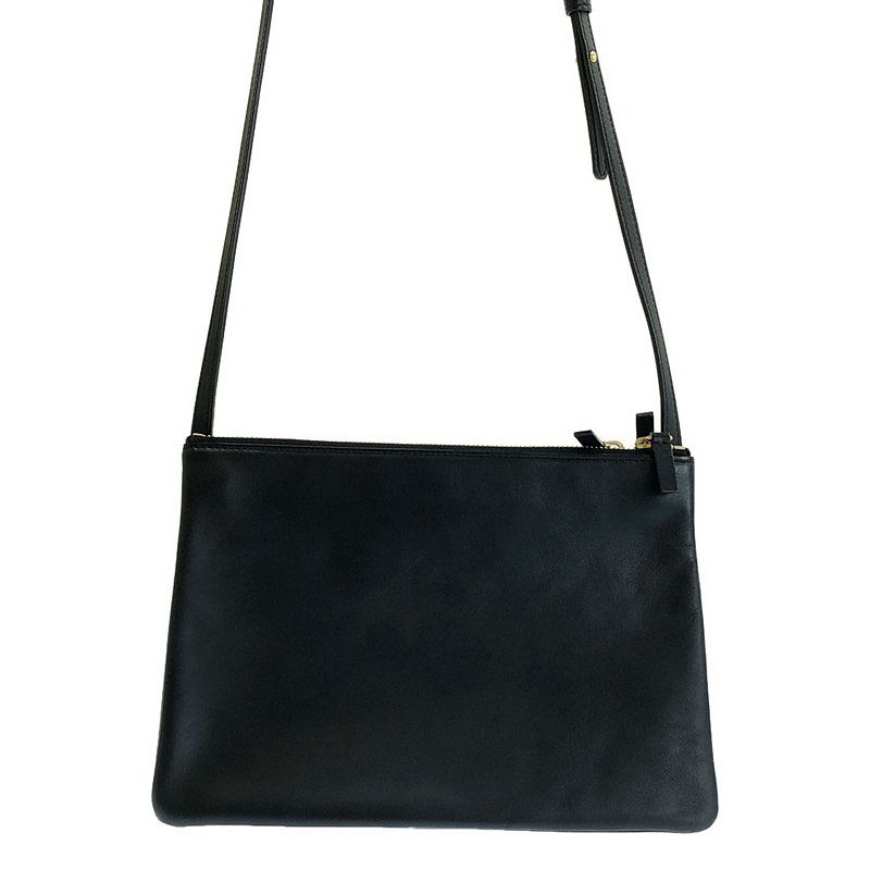 CELINE ブラックトリオラージ 美品 CELINE トリオ ラージ ショルダーバッグ ブラック 【公式通販