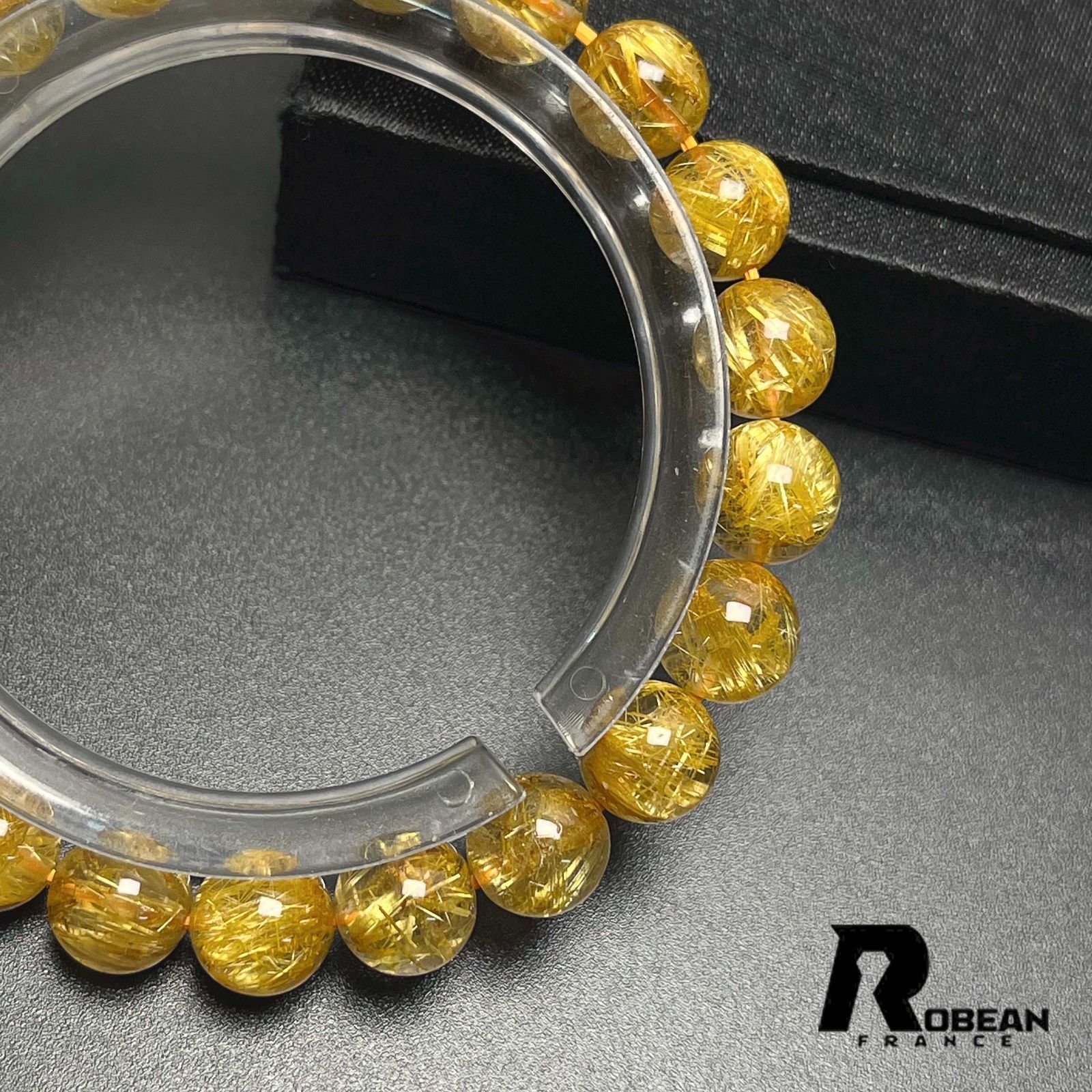 希少 EU製 定価7万円ROBEAN・太陽花タイチンルチル黄金針水晶 金運 