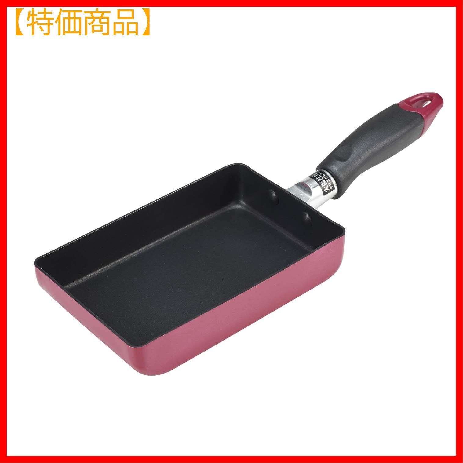 メルカリShops - 【特価商品】卵焼き フライパン レッド ミニ ガス火専用 玉子焼き器 フッ素加工