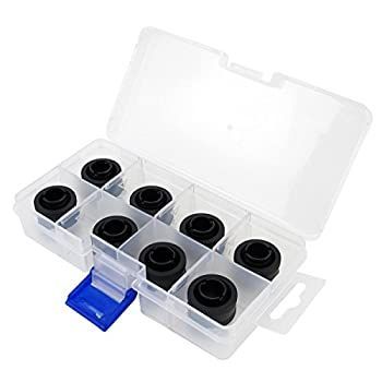 XSPC G1/4インチ~7/16インチ ID 5/8インチ OD 圧縮継手 V2 ソフトチューブ用 マットブラック 8個パック