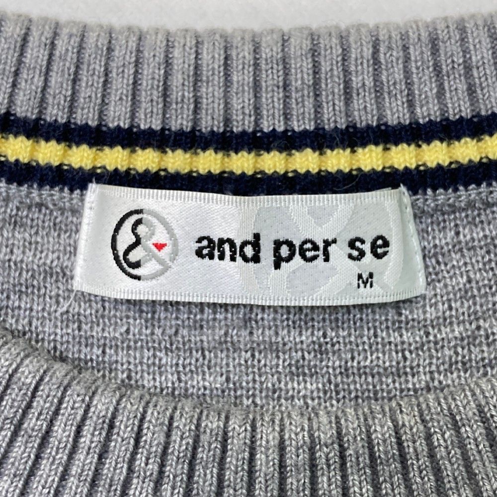 サイズ：M AND PER SE アンパスィ  ウール混 ハイネック ニットセーター  グレー系 [240101432506] ゴルフウェア レディース ストスト サイズ：M AND PER SE アンパスィ ウール混 ニットセーター
