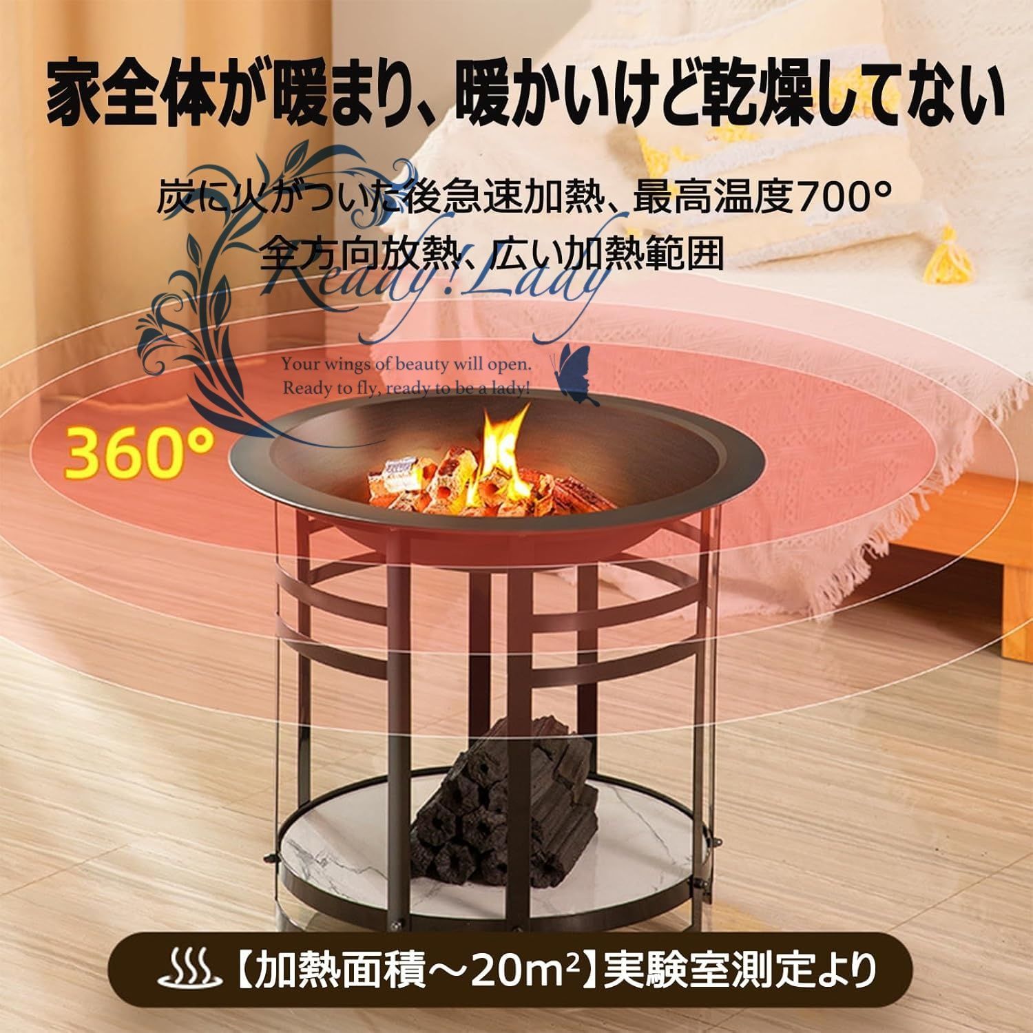 暖房用炭火鉢 アウトドアBBQコンロ 焚火台 蓋付き 炭火鉢 暖房ストーブ 丸太火格子 屋外用 焚火台 カーボン火鉢 バーベキューコンロ 薪暖炉 薪ストーブ 自宅 家庭用 アウトドア 冬用 BBQ 調理 焼肉 囲炉裏 大きい