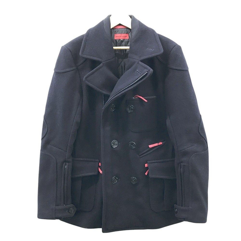 t*1様 アラカワシンイチロウ　arakawa shinichiro Pコート SHINICHIRO ARAKAWA シンイチロウ アラカワ Pコート ネイビー系 M